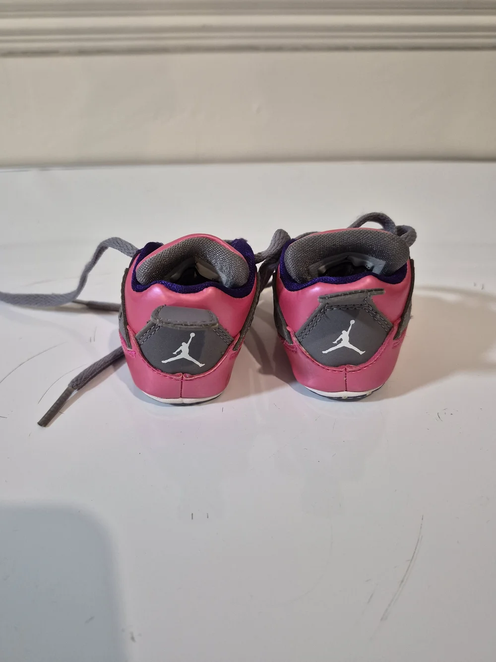 Jordan Baby Pink and Purple Jumpman Sneakers